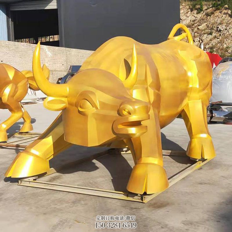 文化不锈钢牛雕塑 景观户外动物雕塑点击 户外雕塑供给
